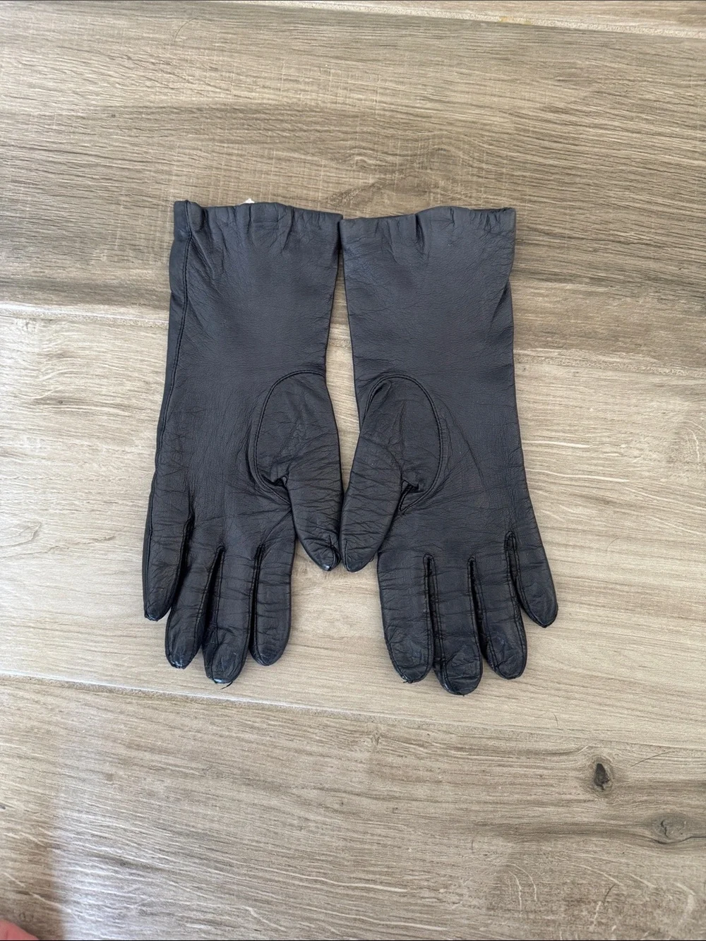 Vintage Lord & Taylor 7 Leather Gloves with Brown Cashmere Lining